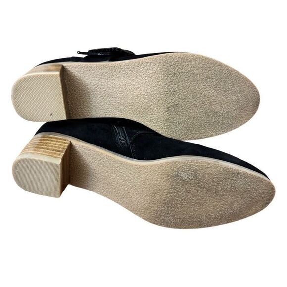 Jack Rogers Izzy Suede Buckle Low Heel Bootie Boots Black Size 6.5 - Picture 5 of 8